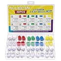 10MM Led Diode Light Assortment Kit 10 Color White Red Green Blue Yellow Low Voltage Circuit Lighting Emitting Diodes Bulb Lamp Set (Pack of 40Pcs)