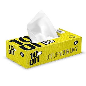 10on lite 2 ply napkins soft facial tissue box 100 natural virgin paper highly absorbent100 pulls in a box