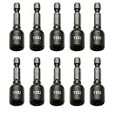 TMAX 10p 11/32" Impact Magnetic Nutsetter Hex Nut Driver 1/4" Shank, Cr-V