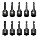TMAX 10p 12mm Impact Magnetic Nutsetter Hex Nut Driver 1/4" Shank, Cr-V