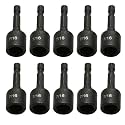 TMAX 10p 7/16" Impact Magnetic Nutsetter Hex Nut Driver 1/4" Shank, Cr-V