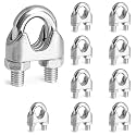 10PCS 1/8 Inches M3 304 Stainless Steel Wire Rope Cable Clip Clamp, Reusable Wire Rope Clips for 1/8Inch (1.5mm-3mm) Diameter Wire Cable/Wire Rope, Wire Clamp Tool for Outdoors