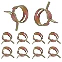 10Pcs 1Inch Spring Band Type Fuel Hose Clamps, 25mm Silicone Vacuum Hose Pipe Clamp Fasteners, Water Pipe Air Tube Clamps, Fit 25-30mm OD Hose