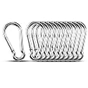 10pcs 2.75 inch Small 304 Stainless Steel Carabiner Clip Hooks Spring Snap