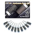 10Pcs 2500 Grit Sanding Drums Sandpaper Sticks Set with Dremel Rotary Tool for 1/8" Shank, Rotary Tool Accessories Suitable for Metal Rust Removal/Jade Polishing/Stone Grinding