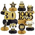 10PCS 30th Birthday Decorations Centerpieces for Table Decorations, 2026 Vintage 1996 Honeycomb Table Topper for Him Back in 1996 Birthday Party Decoration for Men and Women (Gold &amp; Black, 30 Years)