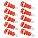 10pcs 4mm Banana Jack Socket Banana Jack Connector Panel Mount Binding Post Connector Adapter Panel for Electronic Instrument (Red)