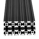 10pcs 59inch T Slot 2020 Aluminum Extrusion European Standard Anodized Linear Rail for 3D Printer Parts and CNC DIY Black 1500mm(59inch)