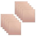 10Pcs 6" x 6" Copper Foil Sheet, 5.91 Mil (0.006" Thick) Copper Foil Tape with Double-Sided Conductive Adhesive for Guitar,DIY Projects,Electrical,Crafting,Repairing,Grounding,Soldering