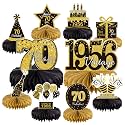 10PCS 70th Birthday Decorations Centerpieces for Table Decorations, 2026 Vintage 1956 Honeycomb Table Topper Back in 1956 Birthday Party Decoration for Men and Women (Gold &amp; Black, 70 Years)