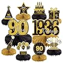 10PCS 90th Birthday Decorations Centerpieces for Table Decorations, 2026 Vintage 1936 Honeycomb Table Topper Back in 1936 Birthday Party Decoration for Men and Women (Gold &amp; Black, 90 Years)
