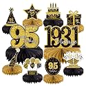10PCS 95th Birthday Decorations Centerpieces for Table Decorations, 2026 Vintage 1931 Honeycomb Table Topper Back in 1931 Birthday Party Decoration for Men and Women (Gold &amp; Black, 95 Years)