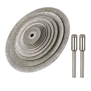 10pcs assorted small diamond cutting wheel with mandrel cutoff disc blades rotary cutter tool kit for metal stone tile 16mm - 60mm cutting dia