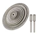 10Pcs Assorted Small Diamond Cutting Wheel with Mandrel Cutoff Disc Blades Rotary Cutter Tool Kit for Metal Stone Tile, 16mm - 60mm Cutting Dia