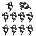 10PCS Awning Clips for RV Camper, S-Hook Slides into Roller Bar Channel, Plastic Rope Light Holders for String Party Lights, Travel Trailer Accessories Black
