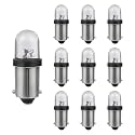 10PCS BA9S LED Car Bulbs, BA9 1895 1891 57 53 3893 47830 64111 No Error LED Bulb, 12V 3030-SMD 6000K Excellent Bright Car Interior Bulb for License Plate, Glove Box, Map Dome Light (Colorful)