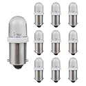10PCS BA9S LED Car Light Bulbs, BA9 1895 1891 57 53 3893 47830 64111 No Error LED Bulb, 12V 3030-SMD 6000K Super Bright Car Interior Bulb for License Plate, Glove Box, Map Dome Light (White)