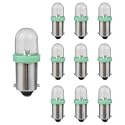 10PCS BA9S LED Car Light Bulbs, BA9 1895 1891 57 53 3893 47830 64111 No Error LED Bulb, 12V 3030-SMD 6000K Super Bright Car Interior Bulb for License Plate, Glove Box, Map Dome Light (Green)