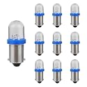 10PCS BA9S LED Car Light Bulbs, BA9 1895 1891 57 53 3893 47830 64111 No Error LED Bulb, 12V 3030-SMD 6000K Super Bright Car Interior Bulb for License Plate, Glove Box, Map Dome Light (Blue)