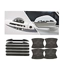 10PCS Bling Car Door Handle Reflective Trim Decals Stickers,Universal Rhinestone Door Side Rear View Mirror Scratch Resistant Protector Cover Car Accessories Black