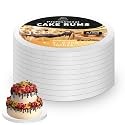 10Pcs Cake Drums 8 Inch, Cake Boards 8In,White Cake Drums Round 8 Inches Cake Boards with 1/2-Inch Thick Smooth Edges for Multi Tiered Birthday Wedding Party Cakes Drum Board (8inch/10pcs)