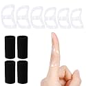 10Pcs Clear Oval Finger Splints &amp; Sleeves Kit, 6 Graduated Trigger Finger Splint &amp; 4 Finger Sleeves for Trigger/Mallet/Arthritis/Straightening, Finger Brace Support for Thumb/Middle/Ring/Index/Pinky(Size 7,8,9,10,11,1