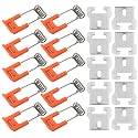 10pcs Downlight Panel Lamp Spring Clip Light Emitting Diode Recessed Lighting Accessories (T-Shaped Iron Piece 25x22mm + Orange Spring Hook 45x19mm)