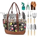 10Pcs Garden Tool Set, Rust-Proof Stainless Steel, Ash Wood Handles