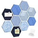10PCS Hexagon Felt Bulletin Cork Tiles, Bulletin Board for Walls Decor