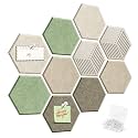 10PCS Hexagon Felt Bulletin Cork Tiles, Bulletin Board for Walls Decor