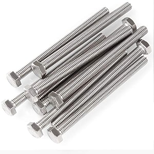 10pcs m8 hex bolt stainless steel m8-125 x 100mm hex head screw bolts a2-70304 fully threaded hex tap bolts