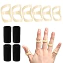 RonJea 10Pcs Oval Finger Splints & Sleeves Kit (Size 4,5,6,7,8,9)