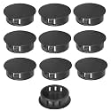 30mm Plastic Hole Plugs - Masendelk Snap-in End Caps - Black - 10pcs