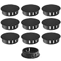 35mm Plastic Hole Plugs - Masendelk Snap-in End Caps - Black - 10pcs