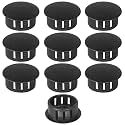 22mm Plastic Hole Plugs - Masendelk Snap-in End Caps - Black - 10pcs