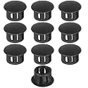 13mm Plastic Hole Plugs - Masendelk Snap-in End Caps - Black - 10pcs