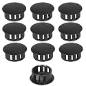 20mm Plastic Hole Plugs - Masendelk Snap-in End Caps - Black - 10pcs