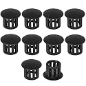 10mm Plastic Hole Plugs - Masendelk Snap-in End Caps - Black - 10pcs