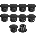 12mm Plastic Hole Plugs - Masendelk Snap-in End Caps - Black - 10pcs
