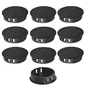 40mm Plastic Hole Plugs - Masendelk Snap-in End Caps - Black - 10pcs
