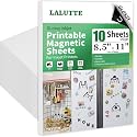 10Pcs Printable Magnetic Sheets 8.5x11 Inches for Inkjet Printers, Glossy White Magnetic Print Paper, 12mil Thickness, Flexible Magnet Photo Paper for Refrigerator DIY Crafts