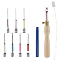 10pcs Punch Needle Kit, Adjustable Punch Embroidery Kit with 7 Sizes Lavor Needle Heads Sewing Art Needle Tool for Adult Beginners Flossing Cross Stitch DIY Craft