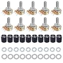 10Pcs Rotary Potentiometer Joystick 10K Potentiometer Set Linear Taper Potentiometer Rotary Potentiometer with Nuts and Washers Rotary Encoder