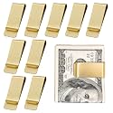 Philbinden 10Pcs Stainless Steel Money Clip Silver Slim Cash Clip for Men, Metal Money Clips Minimalist Pocket Cash Wallet
