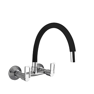10x brass sink mixer tap for kitchen bvl-9876 flexible neck dual flow black hotcold facility chrome single flow