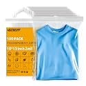 10x13 Clear Zip Bags for Clothes, 100 Count, 2 Mil