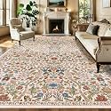 10x14 Large Area Rug Floral Botanical Boho Rug for Living Room