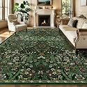 10x14 Large Floral Area Rug Soft Living Room Rug Green Carpet