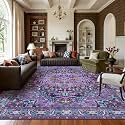 10x14 Purple and Turquoise Vintage Boho Oriental Soft Washable Area Rug