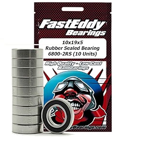 10x19x5 rubber sealed bearing 6800-2rs 10 units
